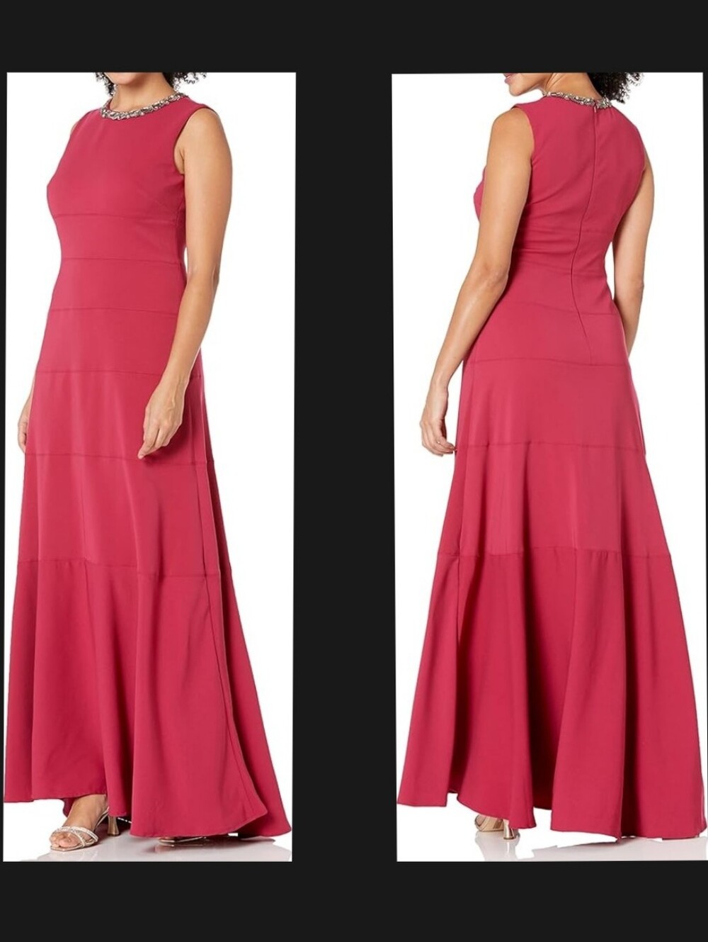 Carmen Marc Valvo Infusion Women's Beaded Neck Gown